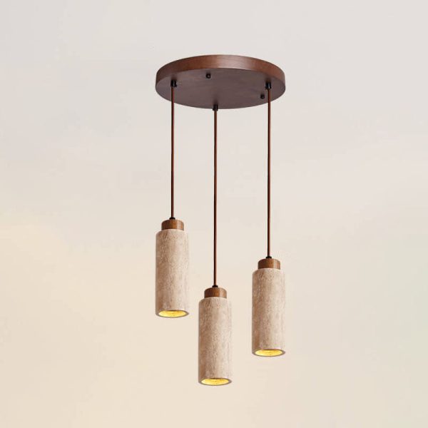 Japanese Wabi-sabi Solid Wood Stone 1/2/3-Light Island Light Chandelier - Image 5