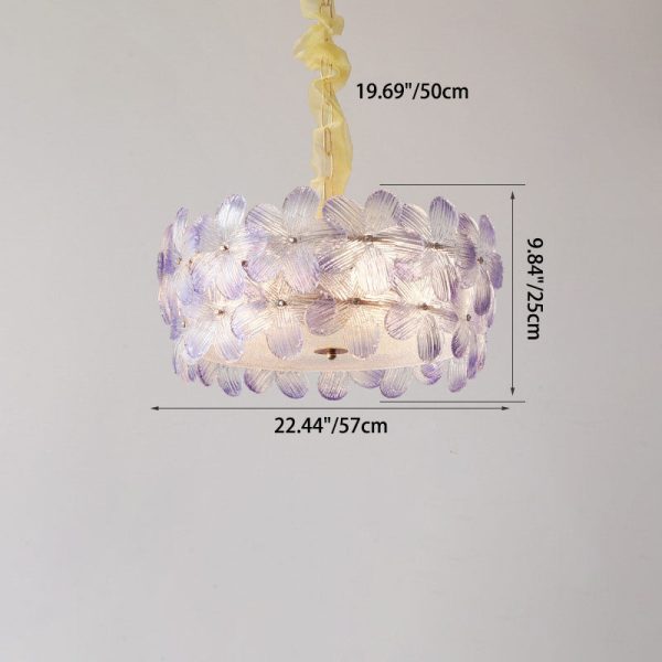Modern Art Deco Cinquefoil Spherical Cylindrical Glass Iron 6/8 Light Chandelier For Living Room - Image 6