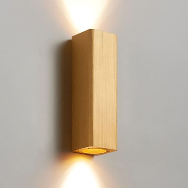 Nordic Minimalist Brushed Aluminum Rectangular Column LED Wall Sconce Lamp - Image 20