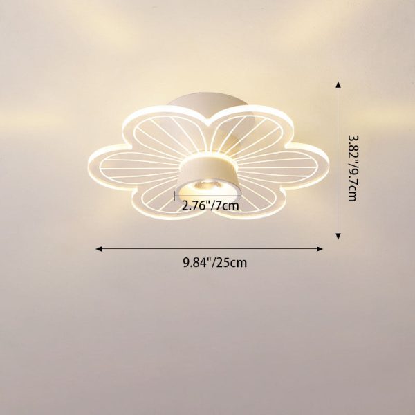 Modern Minimalist Round Rose Flower Iron Acrylic LED Flush Mount Ceiling Light For Living Room - Image 6