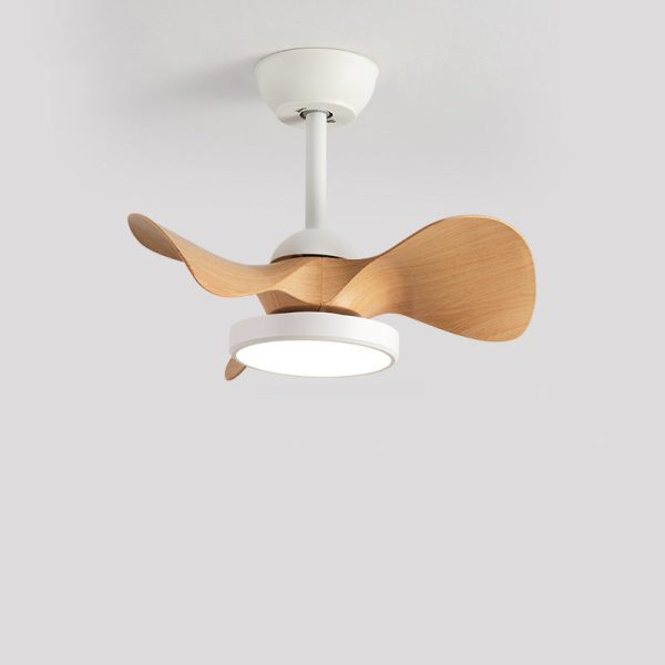 Contemporary Retro Round Acrylic ABS LED Downrods Ceiling Fan Light For Bedroom - Image 8