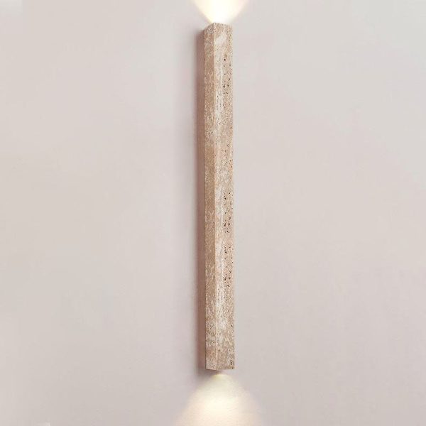 Traditional Japanese Long Strip Yellow Travertine 2-Lights For Hallway - Image 20