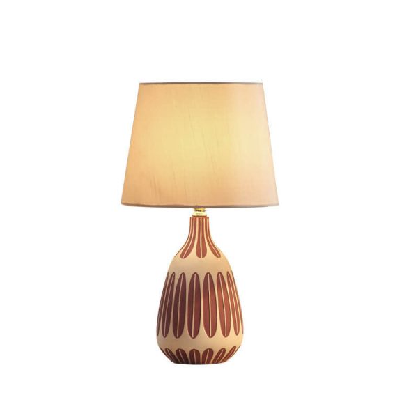 Nordic Vertical Pattern Ceramic Fabric 1-Light Table Lamp - Image 8