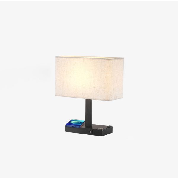 Modern Minimalist Rectangular Cloth Iron 1-Light Table Lamp For Living Room - Image 15