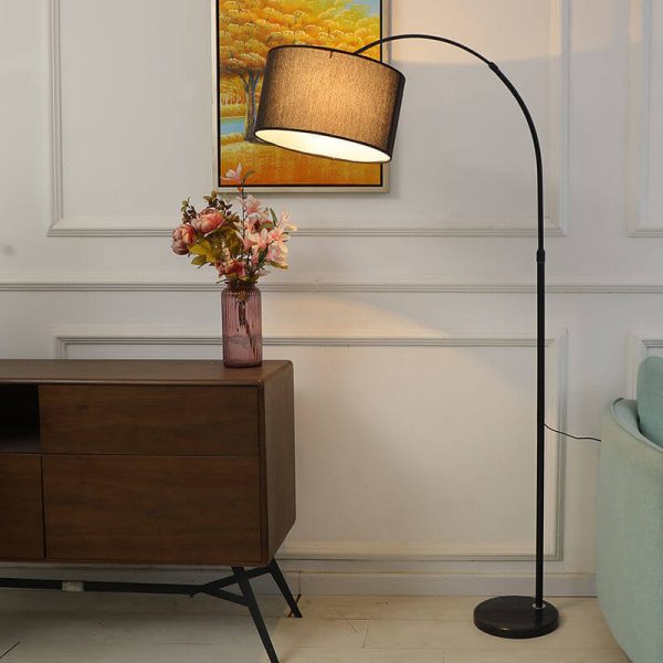Nordic Creative Fabric Column Shade Fishing Rod 1-Light Standing Floor Lamp - Image 2