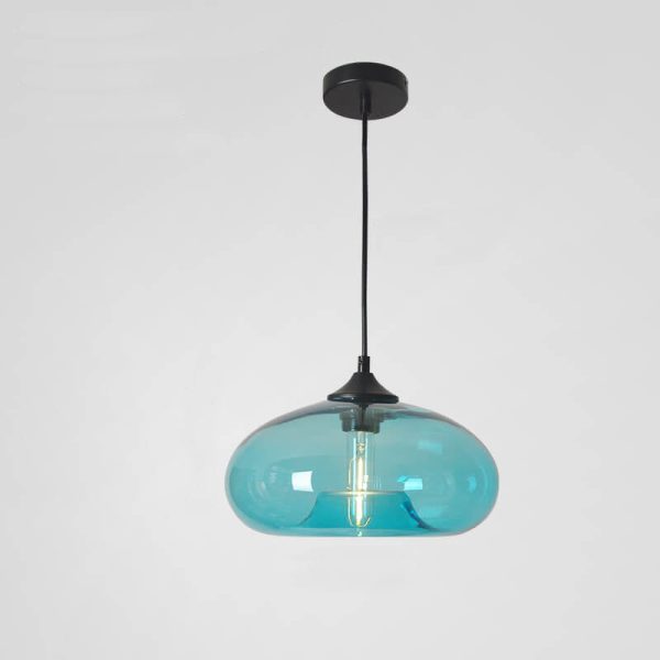 Creative Colored Glass Oval 1-Light Pendant Light - Image 32