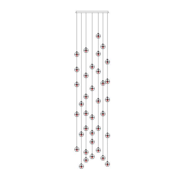 Modern Luxury Staircase Crystal Orb Ball Shade LED Loft Chandelier - Image 14