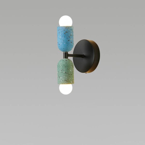 Modern Japanese Wabi-Sabi Iron Cement 2-Light Wall Sconce Lamp - Image 7