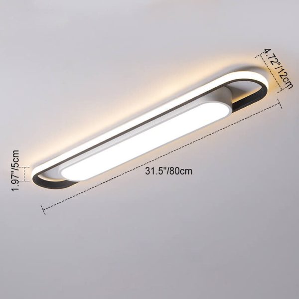 Modern Nordic Geometric Rectangular Acrylic Iron LED Flush Mount Ceiling Light - Image 13