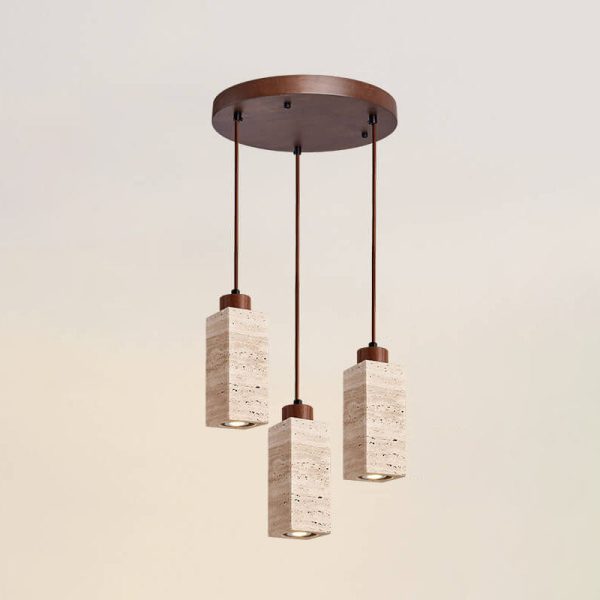 Japanese Wabi-sabi Solid Wood Stone 1/2/3-Light Island Light Chandelier - Image 7