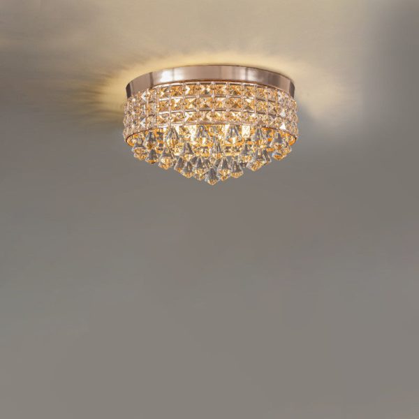 Modern Luxury Round Iron Crystal Beads 6/9-Light Flush Mount Ceiling Light For Living Room - Image 22