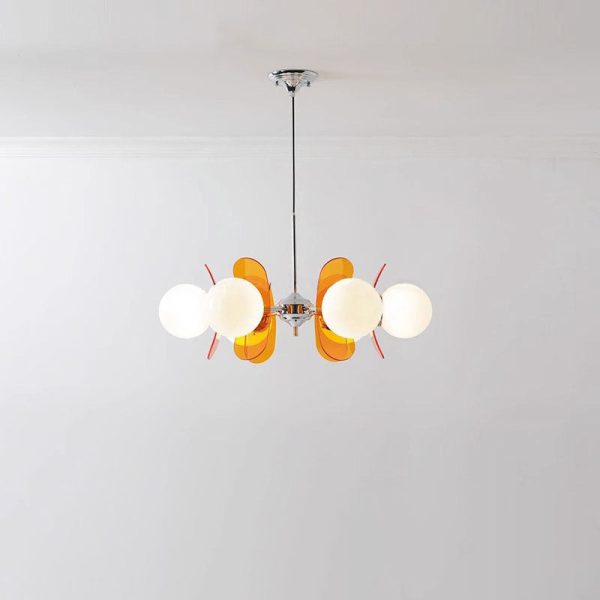 Modern Mid-Century Acrylic Magic Bean Glass Shade 3/5/6/8-Light Chandelier For Living Room - Image 20