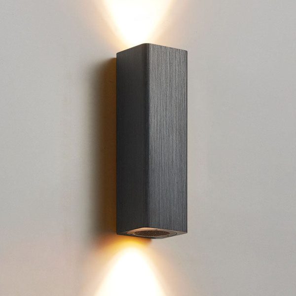 Nordic Minimalist Brushed Aluminum Rectangular Column LED Wall Sconce Lamp - Image 4