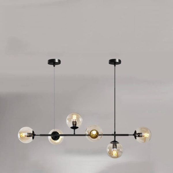 Nordic Minimalist Colorful Orb Hardware Glass 6-Light Island Light Chandelier - Image 18