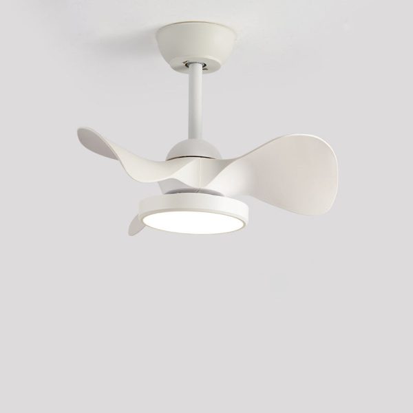 Contemporary Retro Round Acrylic ABS LED Downrods Ceiling Fan Light For Bedroom - Image 9