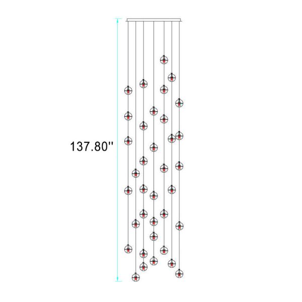 Modern Luxury Staircase Crystal Orb Ball Shade LED Loft Chandelier - Image 13