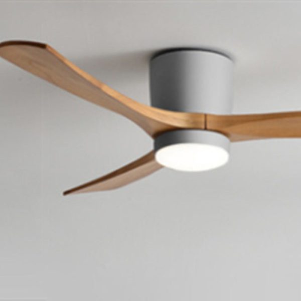 Contemporary Scandinavian Copper Wood Acrylic Fan LED Semi-Flush Mount Ceiling Fan Light For Living Room - Image 12