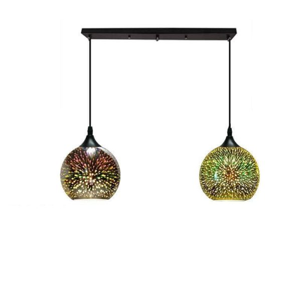 Modern Creative 3D Colorful Fireworks Glass Dome 2/3 Light Island Light Chandelier - Image 11