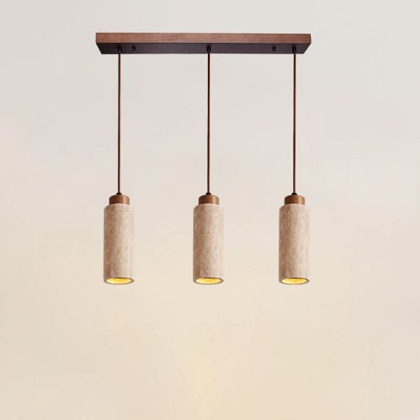 Japanese Wabi-sabi Solid Wood Stone 1/2/3-Light Island Light Chandelier - Image 2