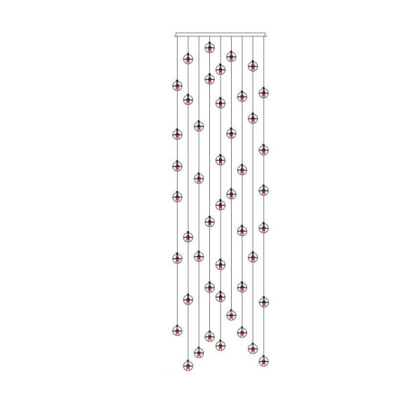 Modern Luxury Staircase Crystal Orb Ball Shade LED Loft Chandelier - Image 30