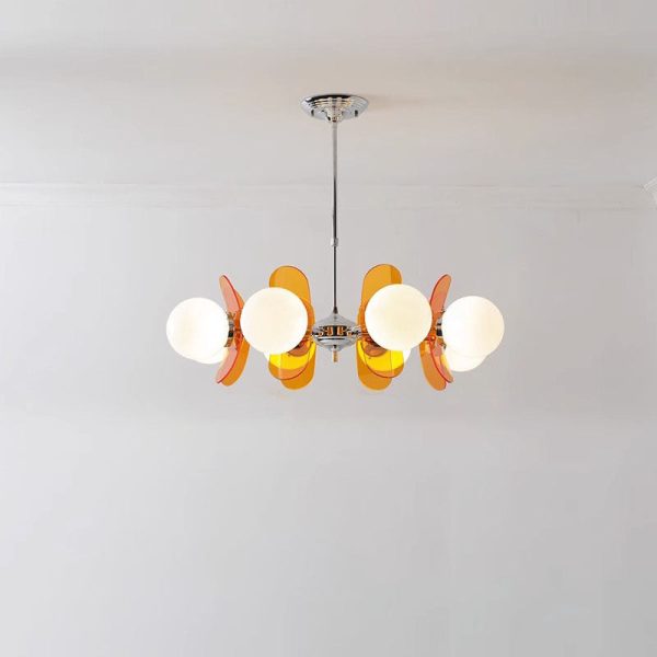Modern Mid-Century Acrylic Magic Bean Glass Shade 3/5/6/8-Light Chandelier For Living Room - Image 5