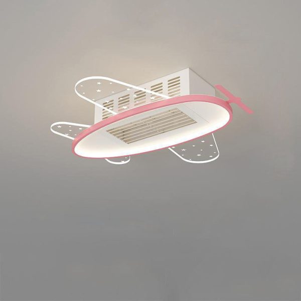 Contemporary Creative Acrylic Astronaut Moon LED Kids Flush Mount Ceiling Invisible Bladeless Fan Light For Bedroom - Image 22