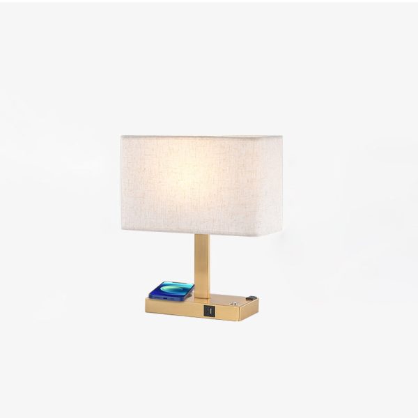 Modern Minimalist Rectangular Cloth Iron 1-Light Table Lamp For Living Room - Image 14