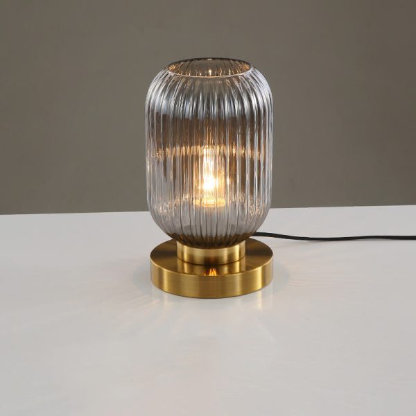 Nordic Striped Glass Oval Design 1-Light Table Lamp - Image 7