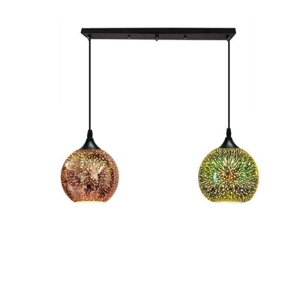 Modern Creative 3D Colorful Fireworks Glass Dome 2/3 Light Island Light Chandelier - Image 12
