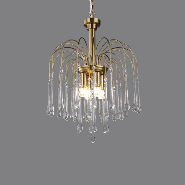 Traditional French Teardrop Copper Glass 4/6/10 Light Chandelier For Living Room - Image 17
