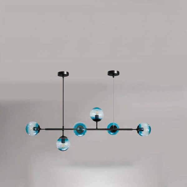 Nordic Minimalist Colorful Orb Hardware Glass 6-Light Island Light Chandelier - Image 20