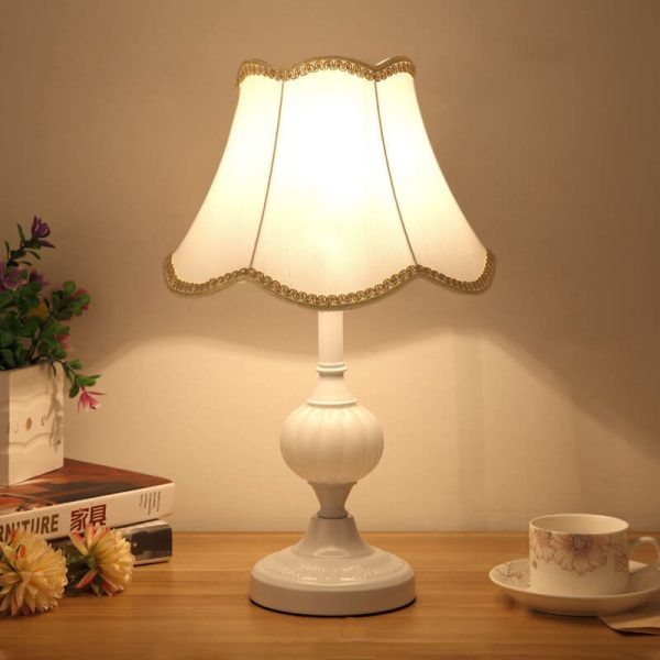 Nordic Vintage Floral Glass Fabric 1-Light Table Lamp - Image 36