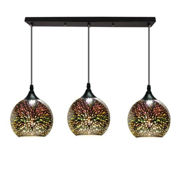 Modern Creative 3D Colorful Fireworks Glass Dome 2/3 Light Island Light Chandelier - Image 18