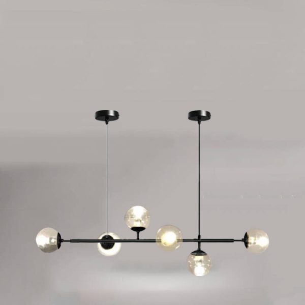 Nordic Minimalist Colorful Orb Hardware Glass 6-Light Island Light Chandelier - Image 21
