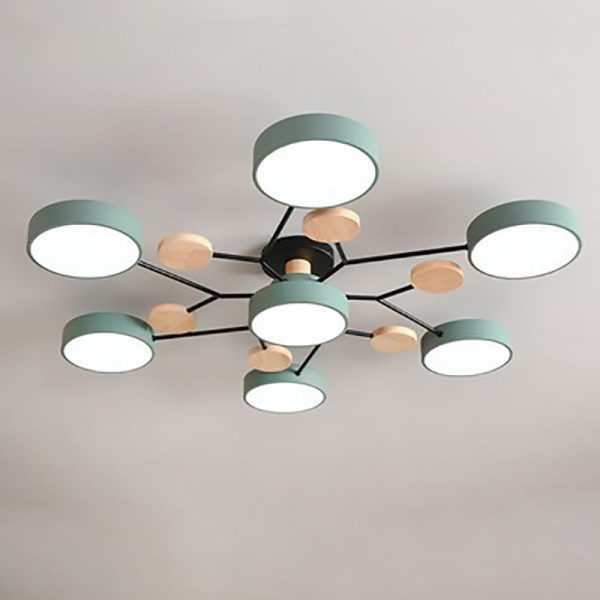 Contemporary Scandinavian Round Molecule Branch Design LED Semi-Flush Mount Ceiling Light For Living Room - Image 19