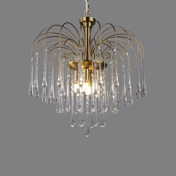 Traditional French Teardrop Copper Glass 4/6/10 Light Chandelier For Living Room - Image 18