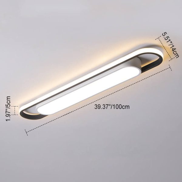 Modern Nordic Geometric Rectangular Acrylic Iron LED Flush Mount Ceiling Light - Image 14