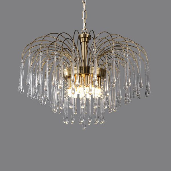 Traditional French Teardrop Copper Glass 4/6/10 Light Chandelier For Living Room - Image 19