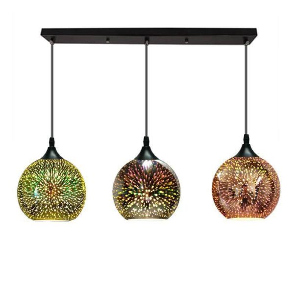 Modern Creative 3D Colorful Fireworks Glass Dome 2/3 Light Island Light Chandelier - Image 21