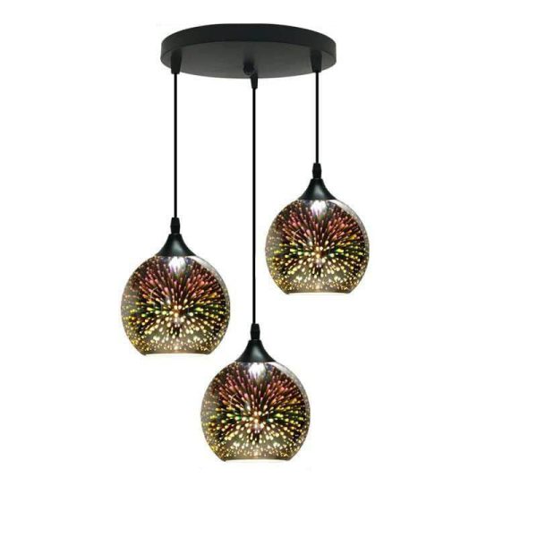 Modern Creative 3D Colorful Fireworks Glass Dome 2/3 Light Island Light Chandelier - Image 13