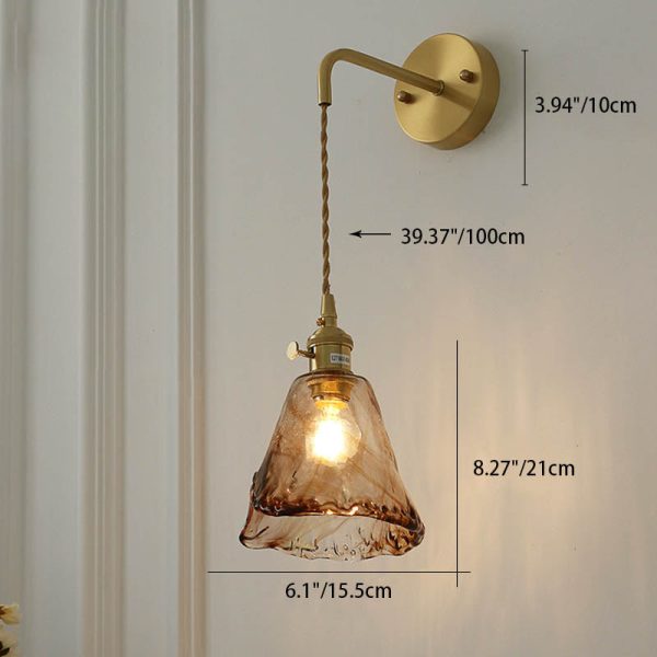 Modern Eclectic Amber Glass Geometric Jar 1-Light Wall Sconce Lamp For Living Room - Image 7