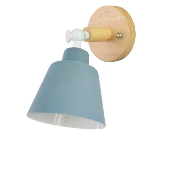 Nordic Minimalist Macaron Solid Color Rotatable Wood 1-Light Wall Sconce Lamp - Image 2