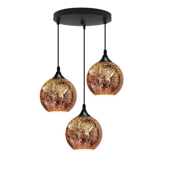 Modern Creative 3D Colorful Fireworks Glass Dome 2/3 Light Island Light Chandelier - Image 22