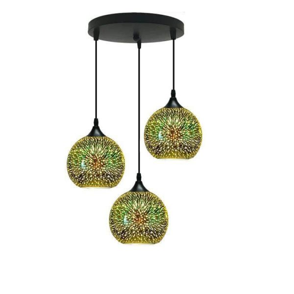 Modern Creative 3D Colorful Fireworks Glass Dome 2/3 Light Island Light Chandelier - Image 23