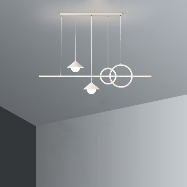 Modern Minimalist Strip Cone Circle Iron Acrylic LED Chandeliers Island Light For Dining Room - Image 23