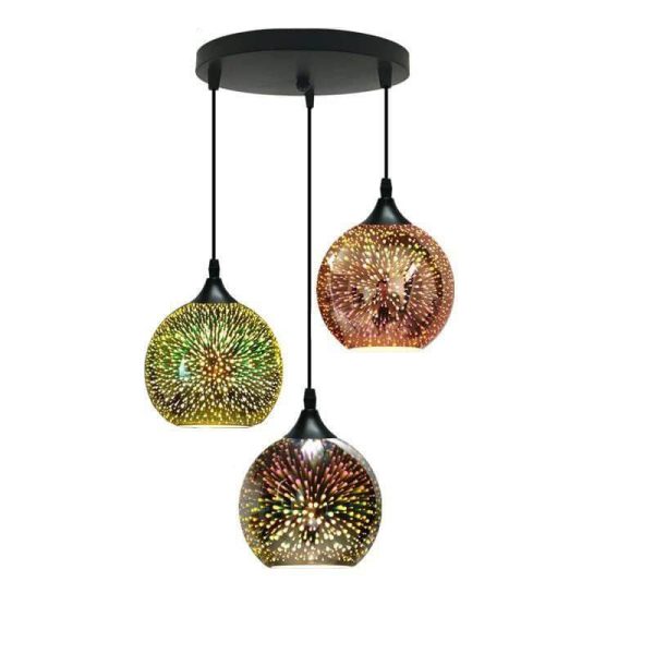 Modern Creative 3D Colorful Fireworks Glass Dome 2/3 Light Island Light Chandelier - Image 24