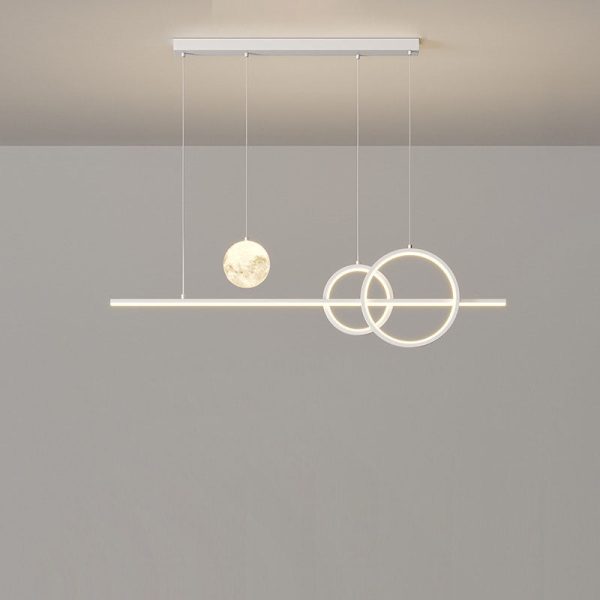 Modern Minimalist Strip Cone Circle Iron Acrylic LED Chandeliers Island Light For Dining Room - Image 19