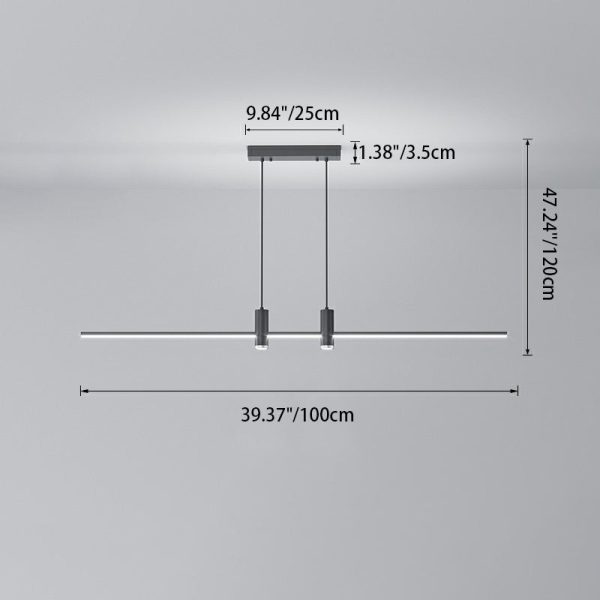 Modern Minimalist Geometric Line Combination LED Island Light Chandelier For Dining Room - Image 7