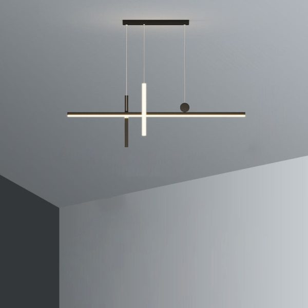 Modern Minimalist Strip Cone Circle Iron Acrylic LED Chandeliers Island Light For Dining Room - Image 25