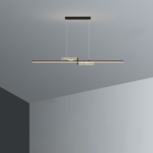 Modern Minimalist Strip Cone Circle Iron Acrylic LED Chandeliers Island Light For Dining Room - Image 27